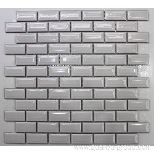 Small Brick White Glazed Polished Porcelain Mosaic